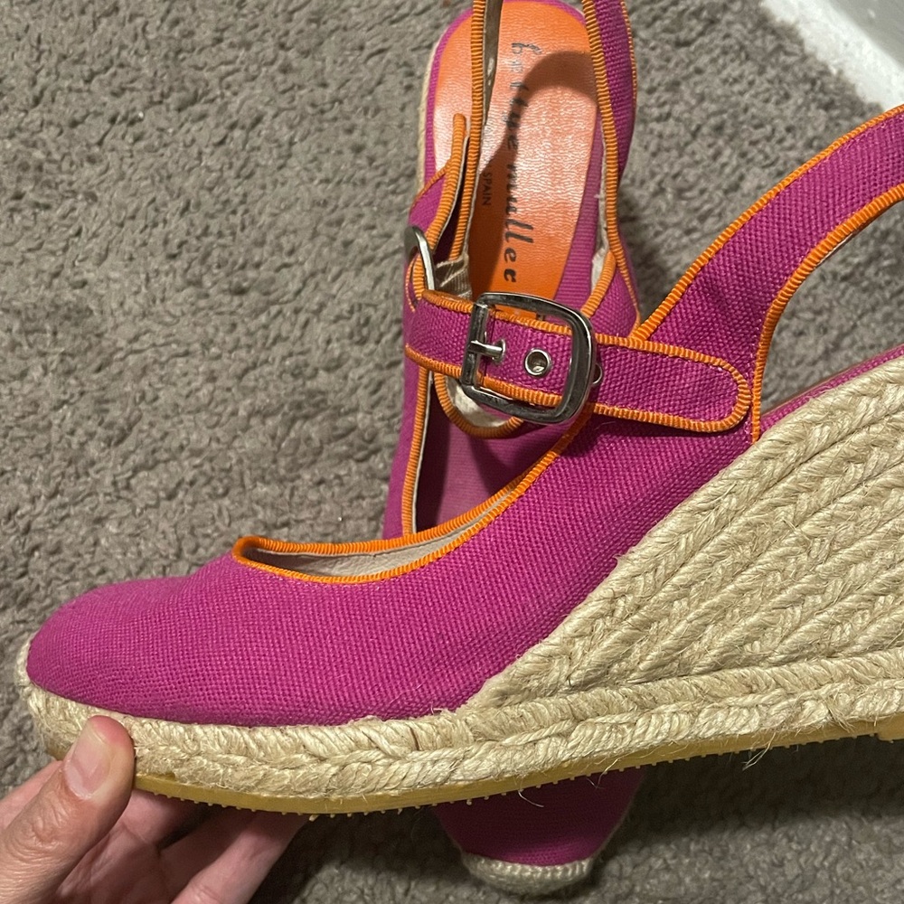 Bettye Muller Pink and orange espadrilles